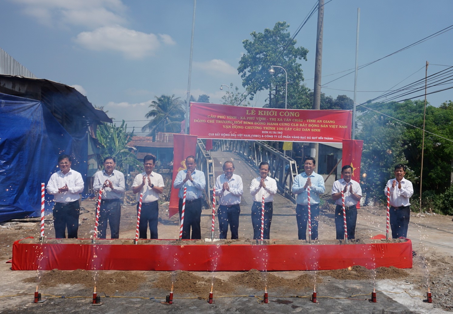 LỄ KHỞI CÔNG CẦU PHÚ VĨNH TẠI TỈNH AN GIANG KINH PHÍ HƠN 1 TỶ ĐỒNG