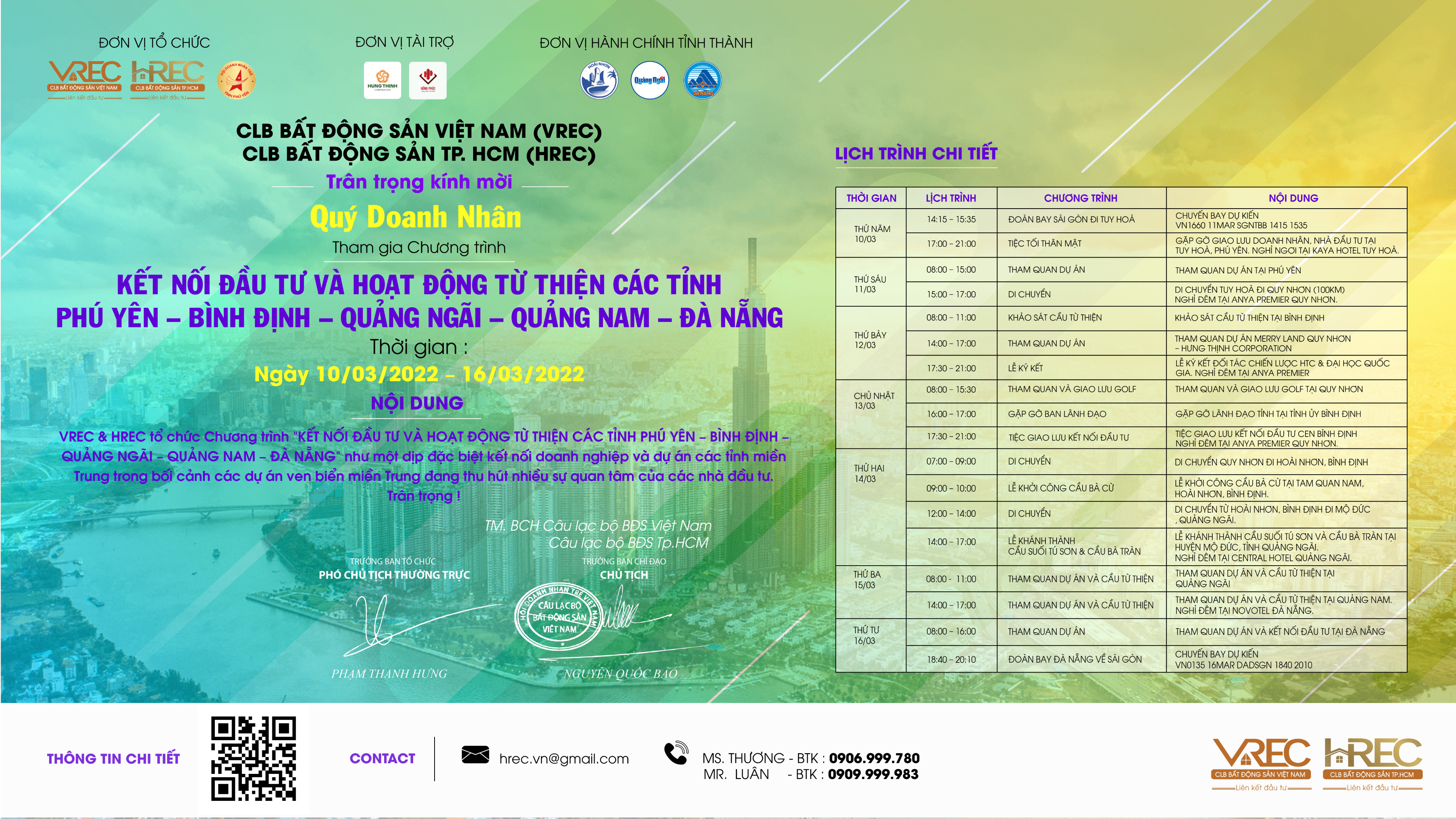 CHƯƠNG TRÌNH SẮP DIỄN RA “KẾT NỐI ĐẦU TƯ VÀ TỪ THIỆN CÁC TỈNH MIỀN TRUNG PHÚ YÊN – BÌNH ĐỊNH QUẢNG NGÃI – QUẢNG NAM – ĐÀ NẴNG”